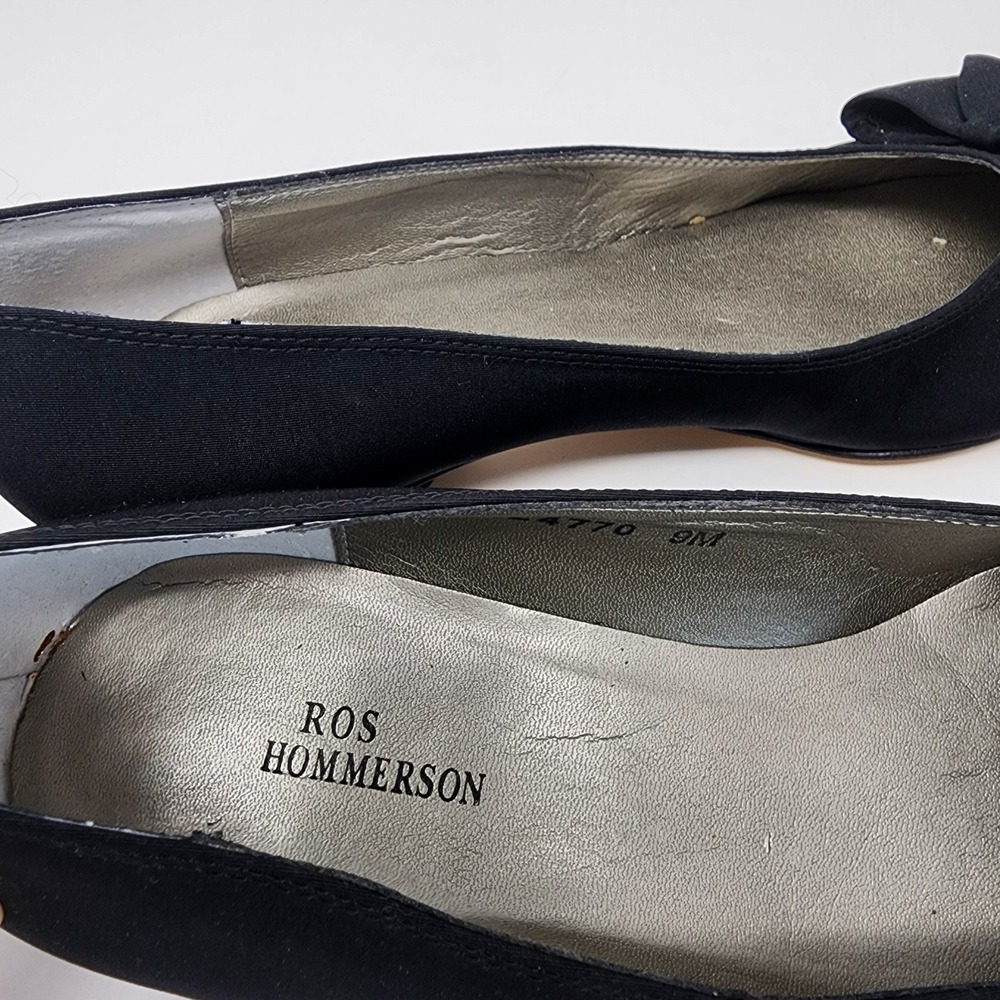 Ros Hommerson  Dante  Dress Pump Women's 9M Black Kitten Heel Knotted Bow - Picture 6 of 9